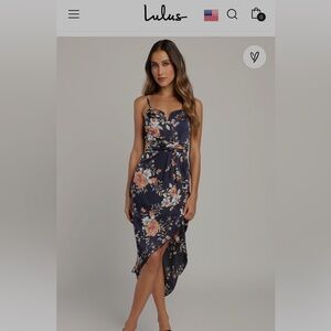 Navy Blue Floral Dress